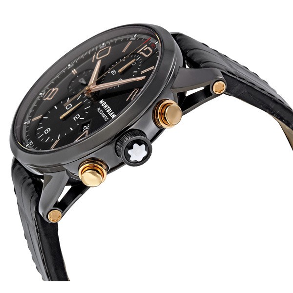 IMG_9085 Montblanc 105805 Timewalker Mens Automatic Black Ion Plated Stainless Steel Replica 2