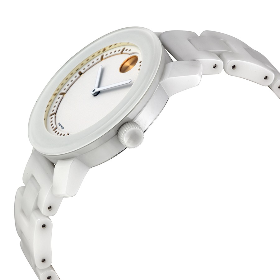 IMG_9085 Movado 3600186 Bold Unisex Quartz White Ceramic and Stainless Steel Replica 2