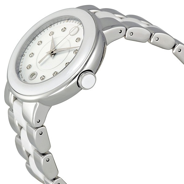 IMG_9085 Movado 0606540 Cerena Ladies Quartz Stainless Steel and White Ceramic Replica 2