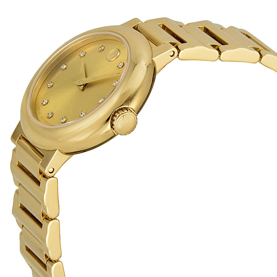IMG_9085 Movado 0606791 Concerto Ladies Quartz Yellow Gold-plated Stainless Steel Replica 2