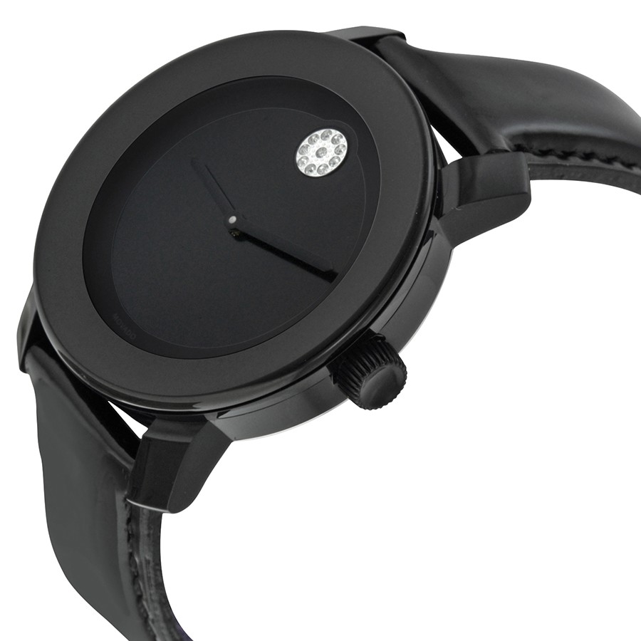 IMG_9085 Movado MV3600353 Ladies Quartz Black TR90 composite and stainless steel Replica 2