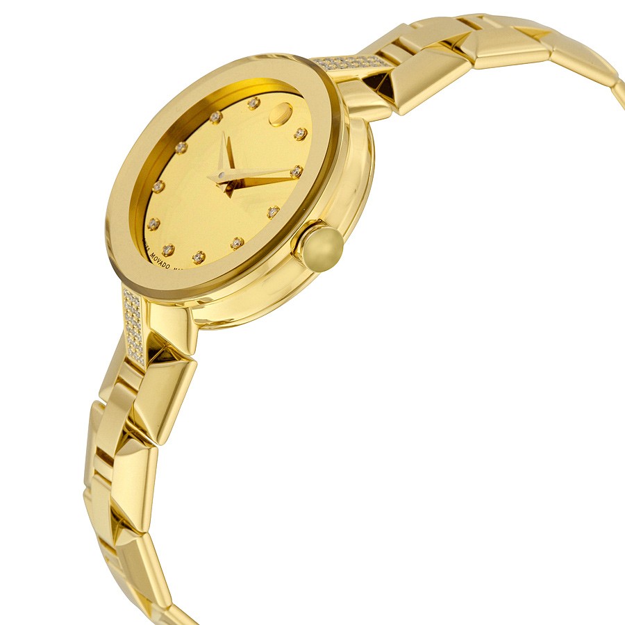 IMG_9085 Movado 0606817 Sapphire Ladies Quartz Gold-plated Stainless Steel Replica 2