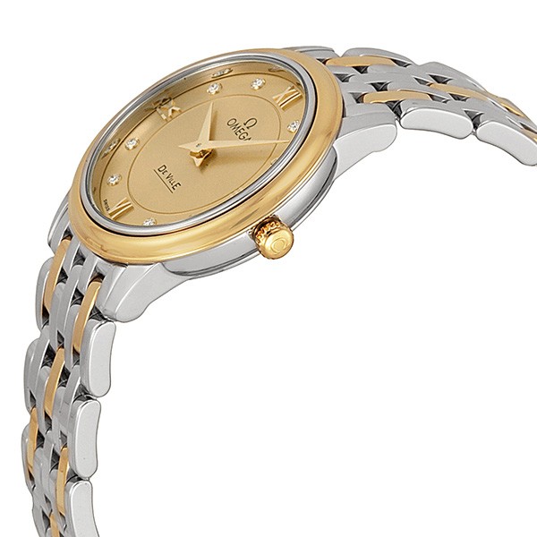 IMG_9085 Omega 424.20.27.60.58.001 DeVille Ladies Quartz Steel and 18kt Yellow Gold Replica 2