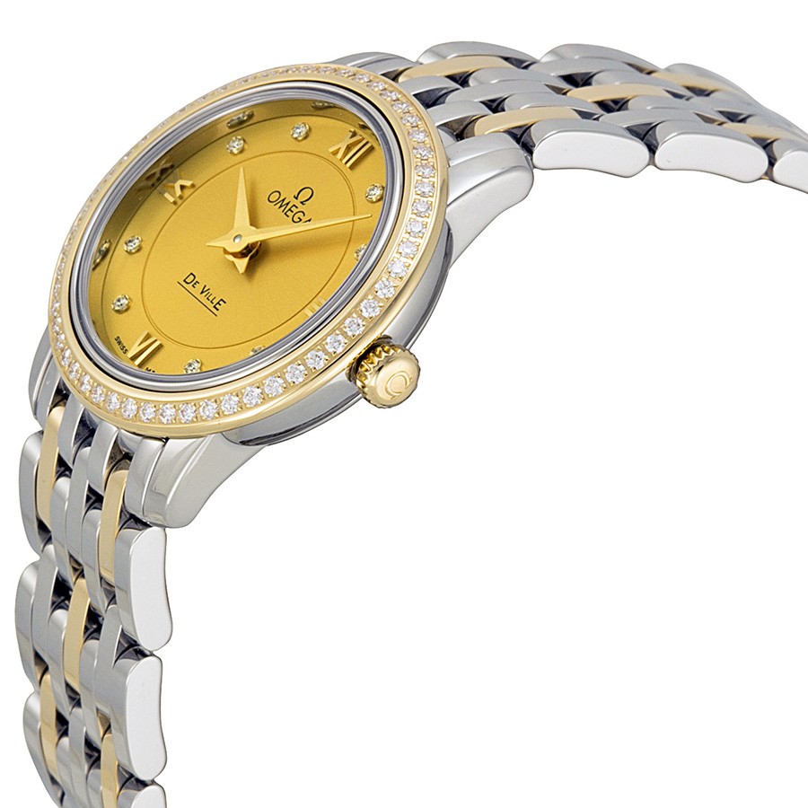 IMG_9085 Omega 424.25.24.60.58.001 DeVille Ladies Quartz Stainless Steel and 18kt Yellow Gold Replica 2