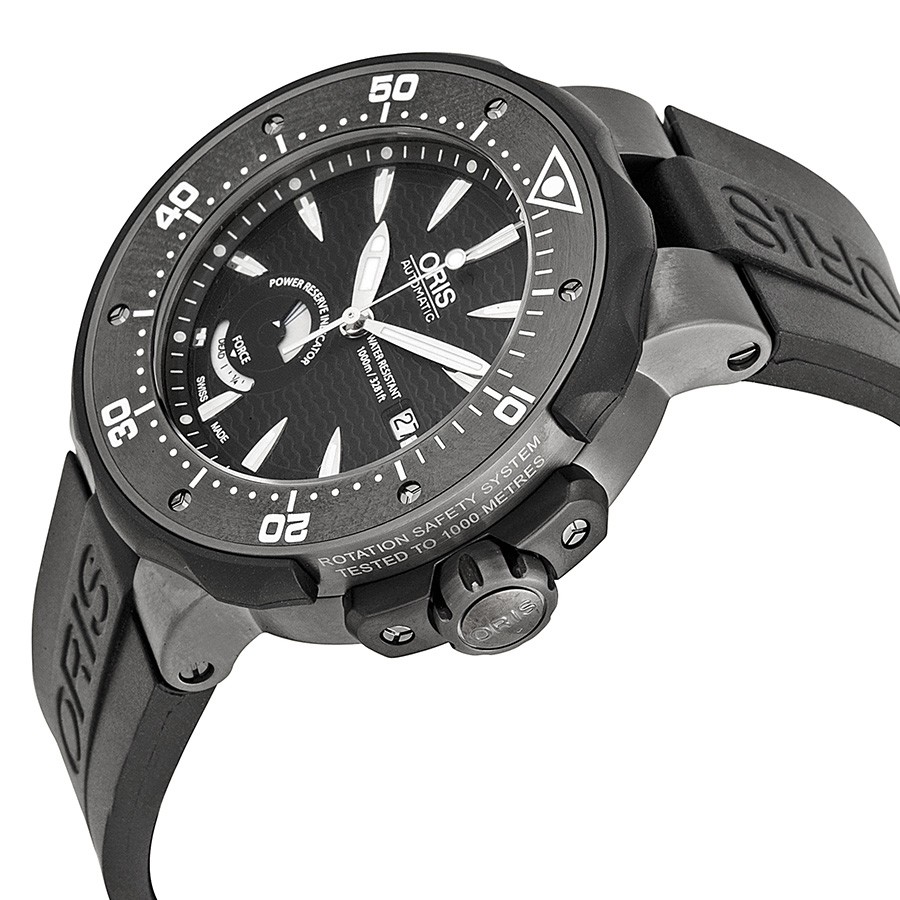 IMG_9085 Oris 01 667 7645 7294-Set Pro Diver Mens Automatic Black and Grey Titanium Replica 2