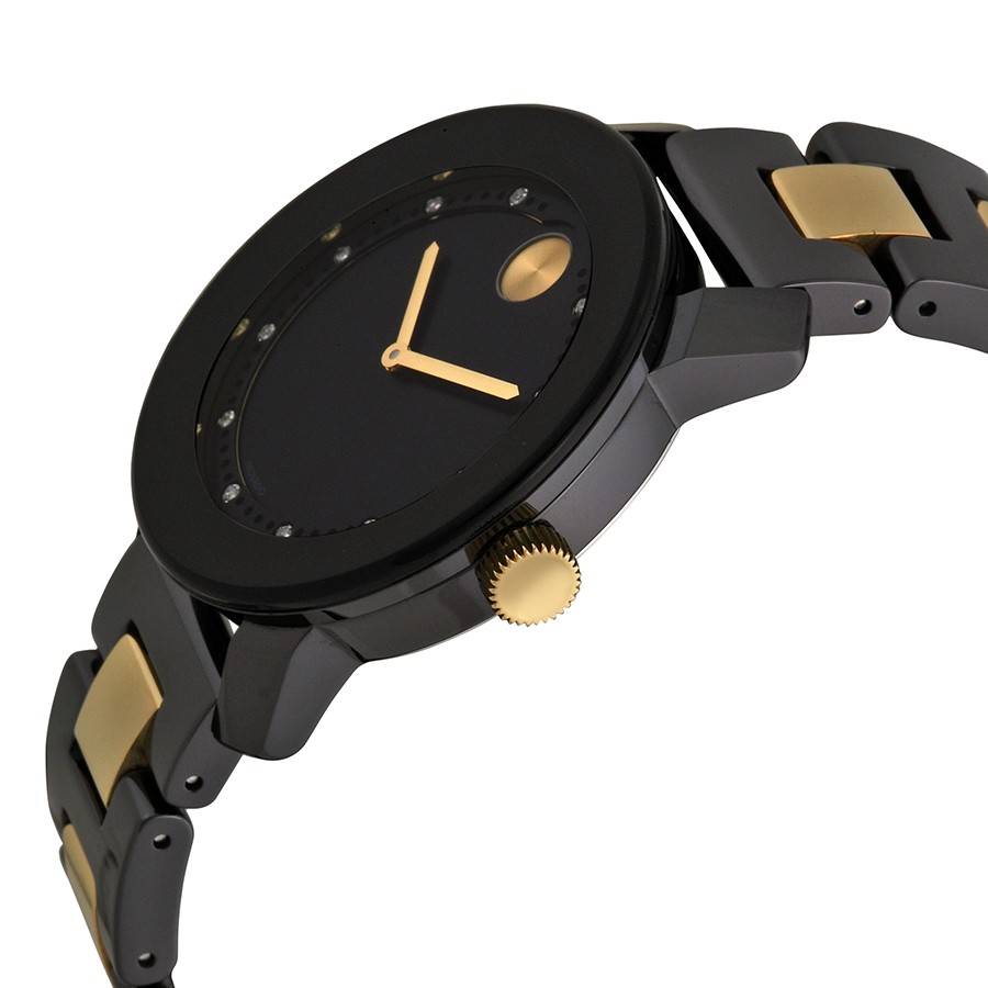 IMG_9085 Movado 3085 Ladies Quartz Black Ceramic Replica 2