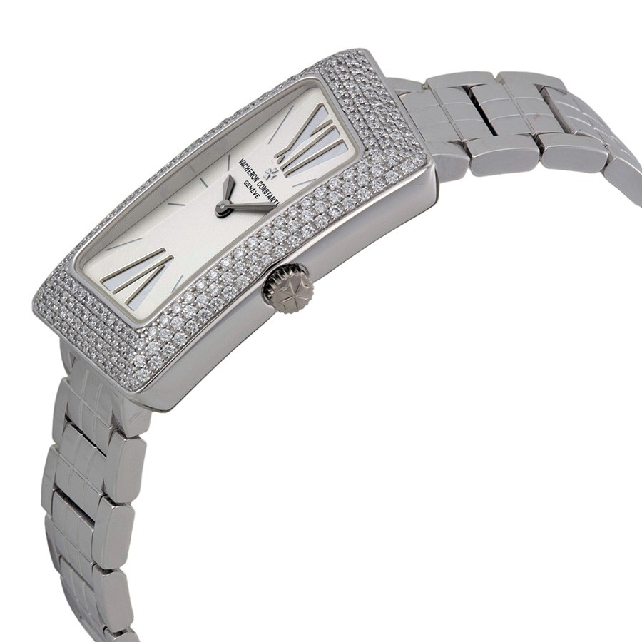 IMG_9085 Vacheron Constantin 25515/U01G-9233 Ladies Quartz 18kt White Gold Replica 2