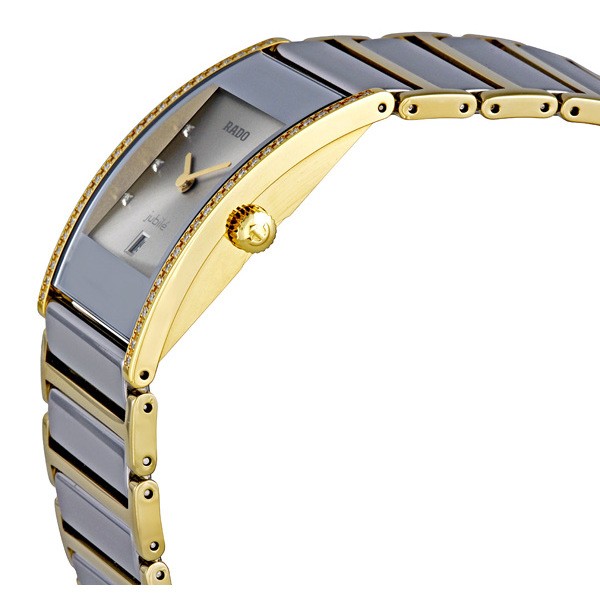 IMG_9085 Rado 662 Integral Unisex Quartz Platinum Tone Ceramic with Gold Tone Trim Replica 2