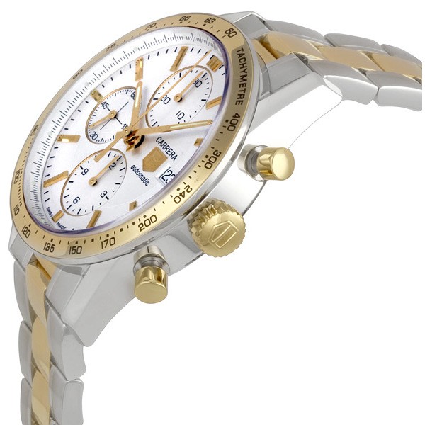 IMG_9085 Tag Heuer CV2050.BD0789 Carrera Mens Automatic Stainless Steel and 18kt Yellow Gold Replica 2