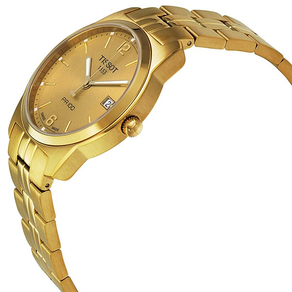 IMG_9085 Tissot T049.410.33.027.00 PR 100 Mens Quartz Yellow Gold PVD Stainless Steel Replica 2