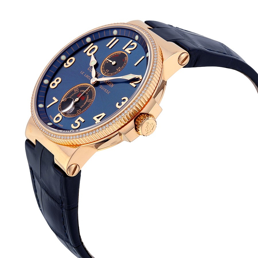 IMG_9085 Ulysse Nardin 266-66-BLUE Mens Automatic 18kt Rose Gold Replica 2