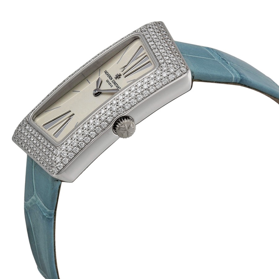 Vacheron Constantin 25515/000G-9233 Ladies Quartz 18kt White Gold Replica 2
