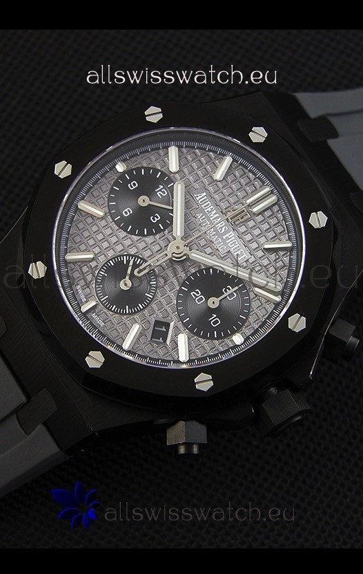 IMG_9086 Audemars Piguet Royal Oak Chronograph Slate Grey Dial Rubber Strap PVD Case 3