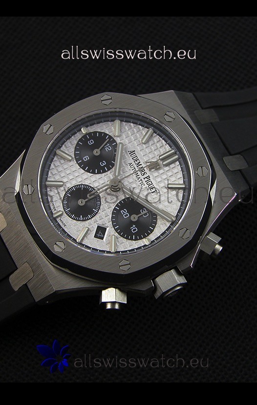 IMG_9086 Audemars Piguet Royal Oak Chronograph White Dial Rubber Strap 3