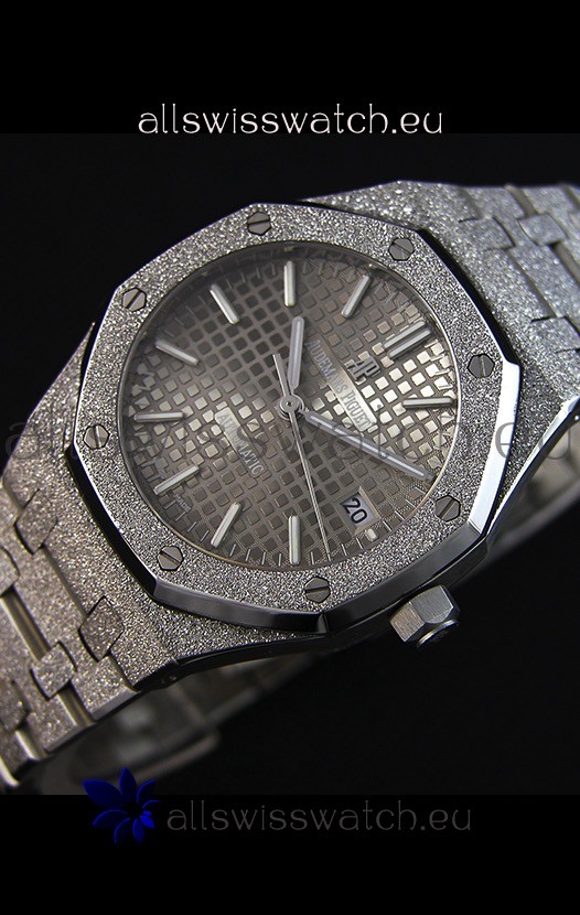 IMG_9086 Audemars Piguet Royal Oak Frosted Self-Winding White Gold Grey Dial 1:1 Mirror 3