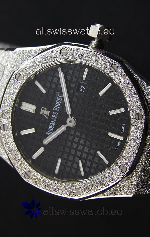 Audemars Piguet Royal Oak Frosted White Gold QUARTZ Black Dial 33MM - 1:1 Mirror 3