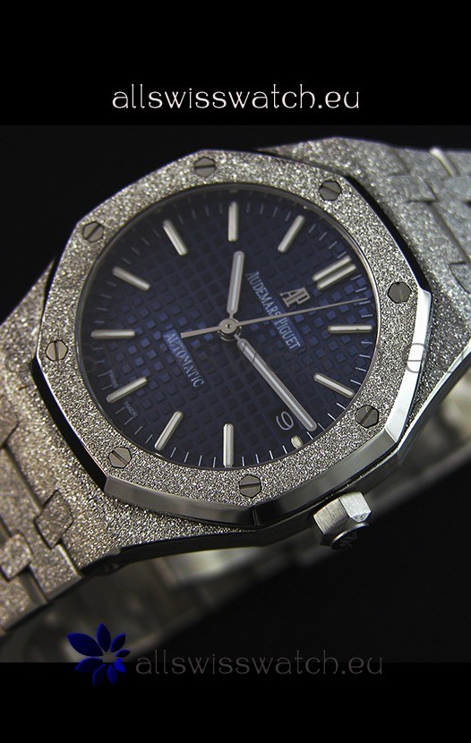 IMG_9086 Audemars Piguet Royal Oak Frosted Self-Winding White Gold Blue Dial 1:1 Mirror 3
