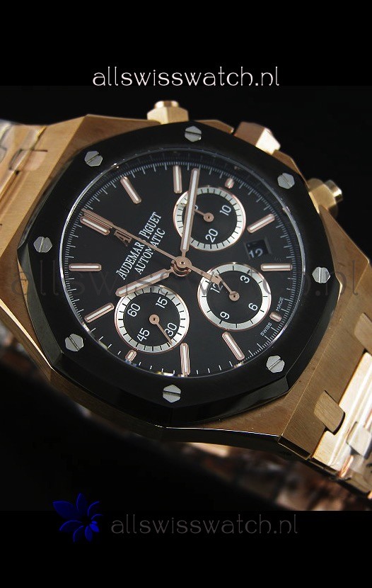 IMG_9086 Audemars Piguet Royal Oak Rose Gold in Black Ceramic Dial - 1:1 Mirror 3