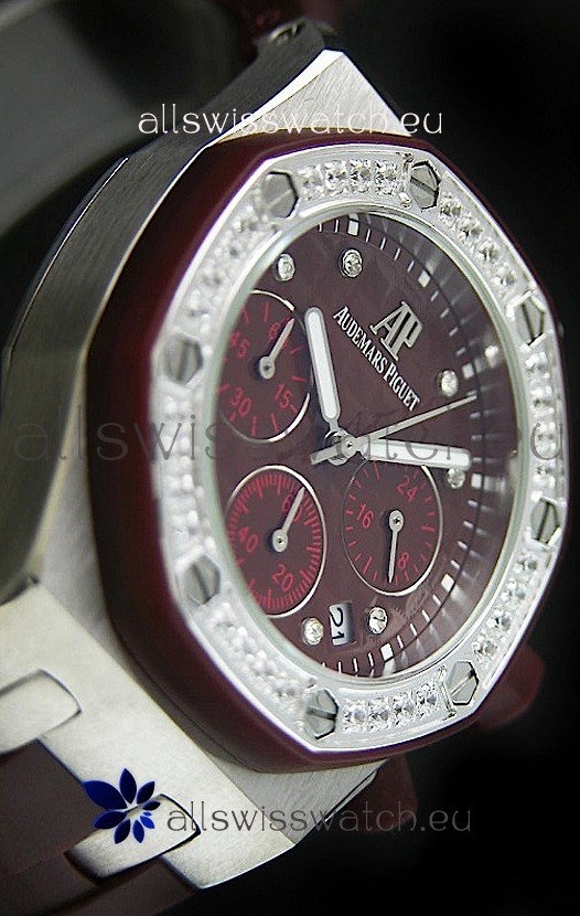 IMG_9086 Audemars Piguet Royal Oak Offshore Lady Alinghi in Maroon Dial 3