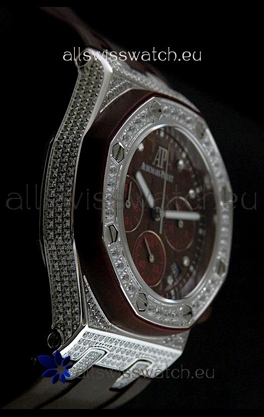 Audemars Piguet Royal Oak Ladies Alinghi Limited Edition in Maroon 3