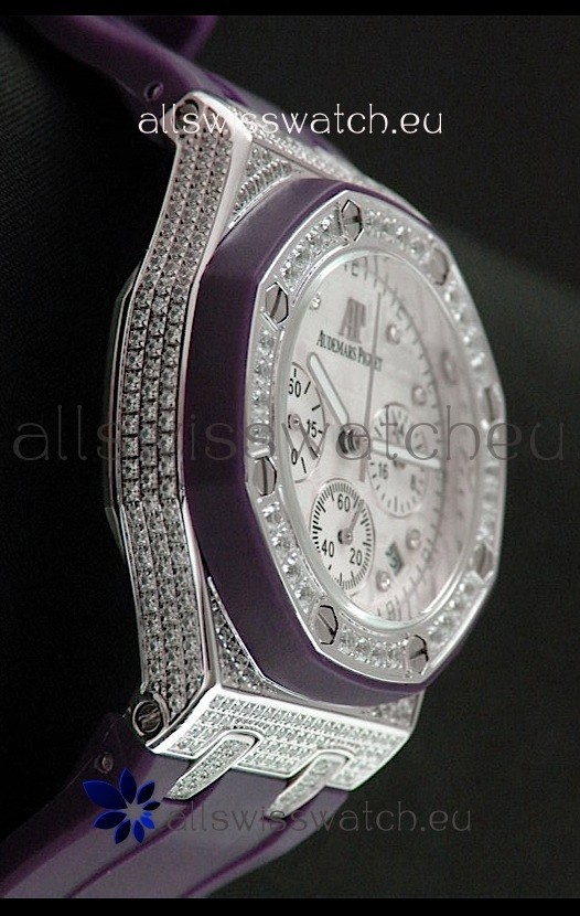 IMG_9086 Audemars Piguet Royal Oak Ladies Alinghi Limited Edition in Diamond Bezel 3