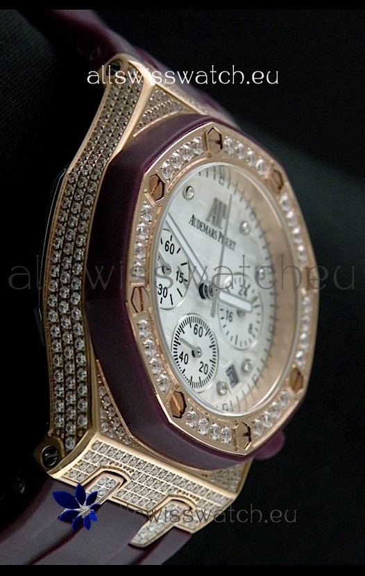 IMG_9086 Audemars Piguet Royal Oak Ladies Alinghi Limited Edition Gold in White Dial 3