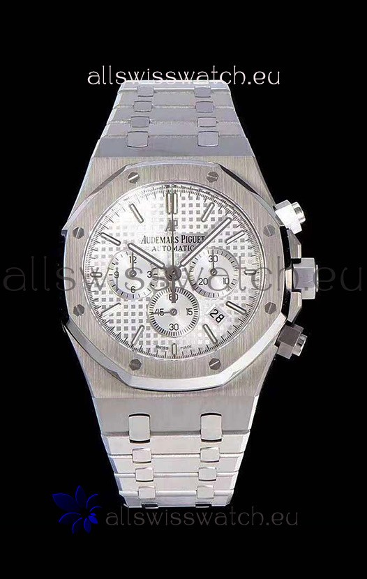 IMG_9086 Audemars Piguet Royal Oak Chronograph White Dial 904L Steel 1:1 Mirror 3