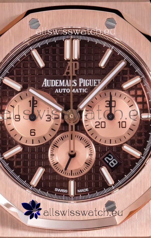 IMG_9086 Audemars Piguet Royal Oak Chronograph in Pink Gold Case Brown Dial 3