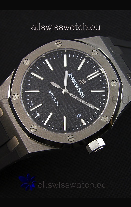 IMG_9086 Audemars Piguet Royal Oak 41MM Black Dial Rubber Strap - 1:1 Mirror Ultimate Edition 3