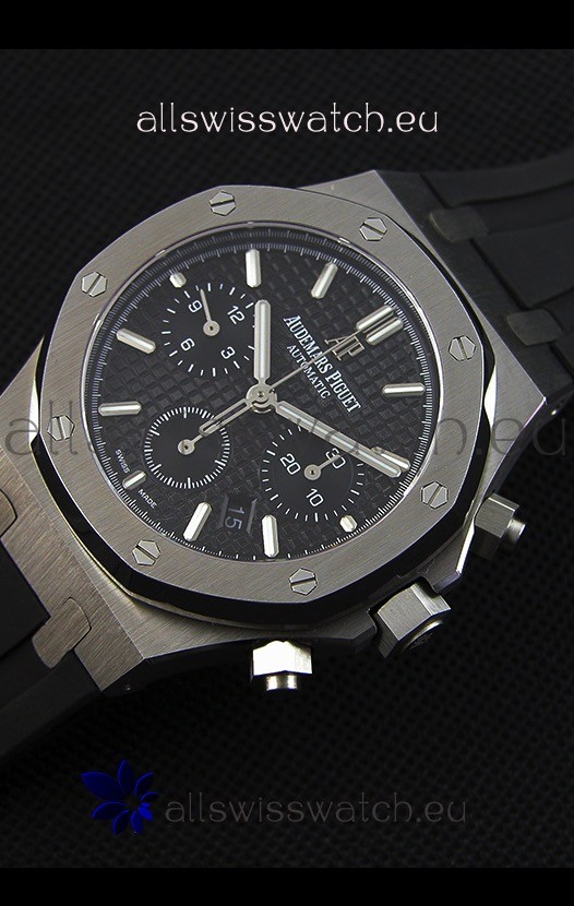 IMG_9086 Audemars Piguet Royal Oak Chronograph Black Dial Rubber Strap 3