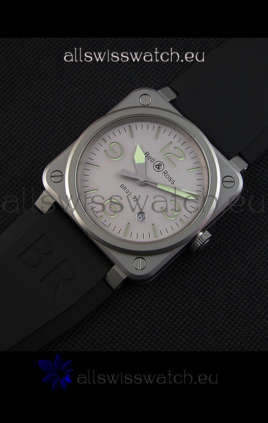 IMG_9086 Bell & Ross BR03-92 Horolum Grey Dial Rubber Strap1:1 Mirror 3