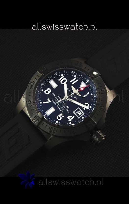 IMG_9086 Breitling Avenger Blacksteel DLC Coatedin Black Dial 3