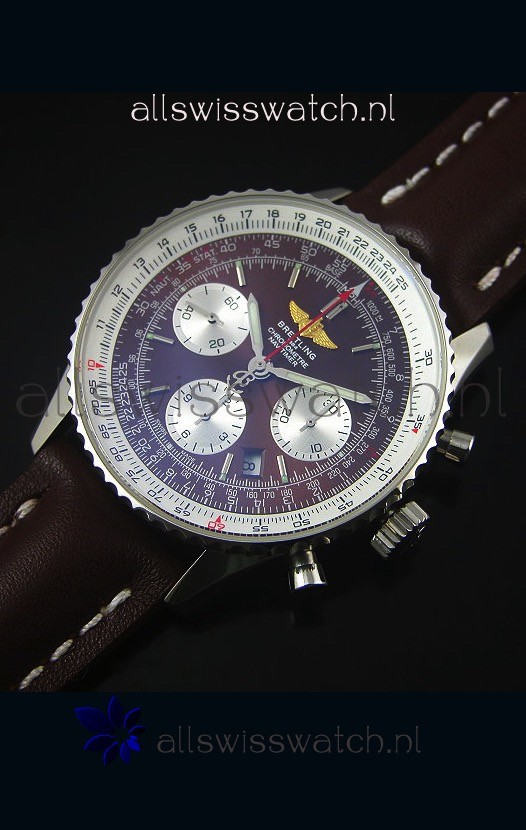 IMG_9086 Breitling Navitimer 01 Brown Dial Steel Case 1:1 Mirror 3