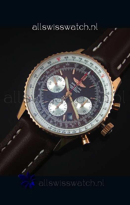 IMG_9086 Breitling Navitimer 01 Brown Dial Rose Gold 1:1 Mirror 3