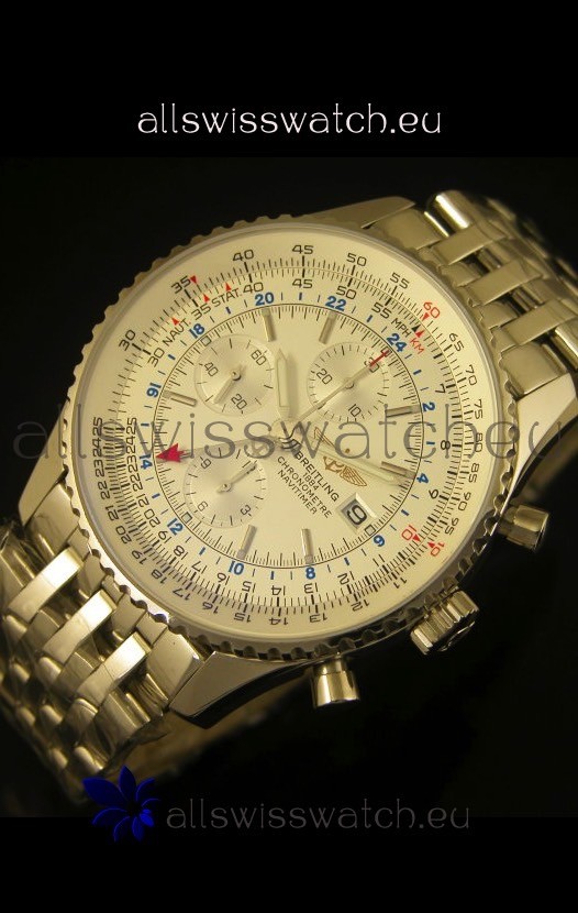 IMG_9086 Breitling Navitimer World GMT - 1:1 Mirror Ultimate Edition White Dial 3