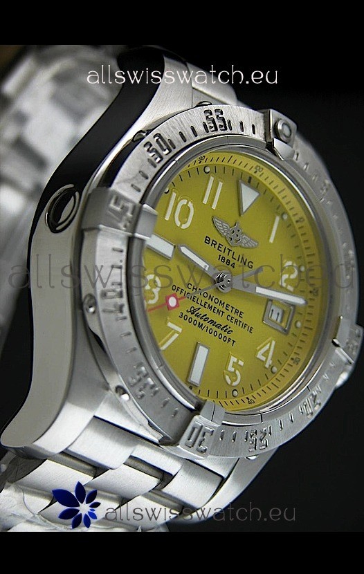 IMG_9086 Breitling Chronomatin Steel Strap Yellow Dial 3