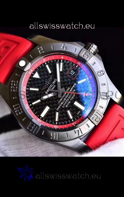 IMG_9086 Breitling Chronometre GMT Carbon Dial with Rubber Strap 1:1 Mirror 3