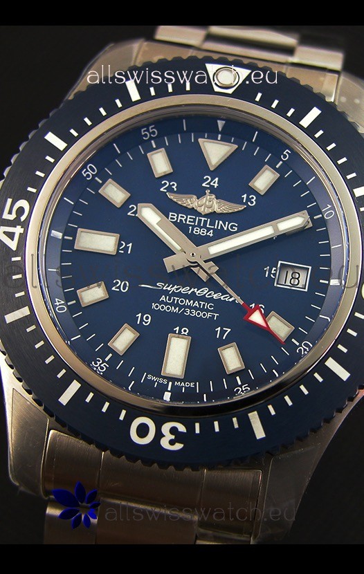 IMG_9086 Breitling SuperOcean 44 Special Steel - Mariner Bluewith Steel Strap 3