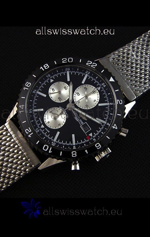 IMG_9086 Breitling Chronoliner Steel-Black Mesh Strap in Black Dial 3