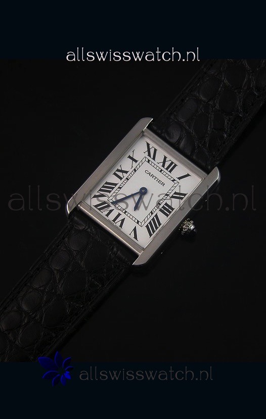 Cartier Tank Solo Quartz Leather Strap Mid Size 28MM Wide 3