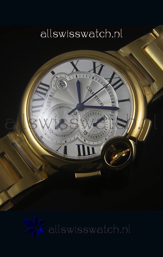 IMG_9086 Ballon De Cartier Chronograph in Yellow Gold Case - 1:1 Mirror 3