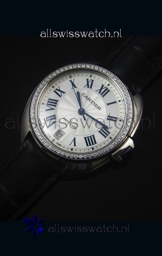 IMG_9086 Cle De Cartier 40MM Steel Case Diamonds Bezel - 1:1 Mirror 3
