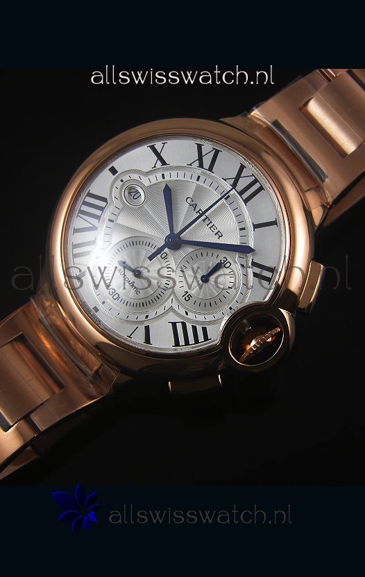 IMG_9086 Ballon De Cartier Chronograph in Rose Gold Case - 1:1 Mirror 3