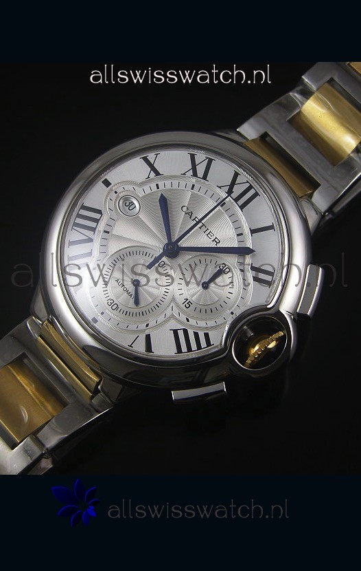 IMG_9086 Ballon De Cartier Chronograph in Yellow Gold Two Tone Case - 1:1 Mirror 3
