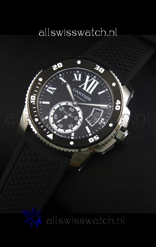 IMG_9086 Calibre De Cartier 42MM Black Dial Steel Case - 1:1 Mirror 3