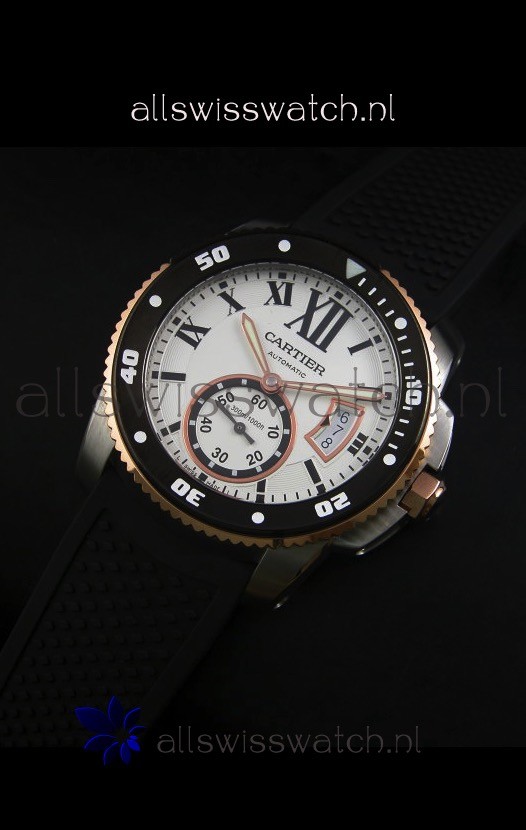 IMG_9086 Calibre De Cartier 42MM White Dial Two Tone Case - 1:1 Mirror 3