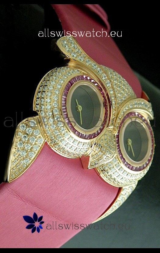 IMG_9086 Chopard Animal World Ladies Owl Black Full Diamond in Black Dial 3