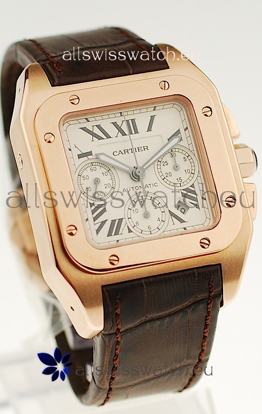 IMG_9086 Cartier Santos 100 Gold 3