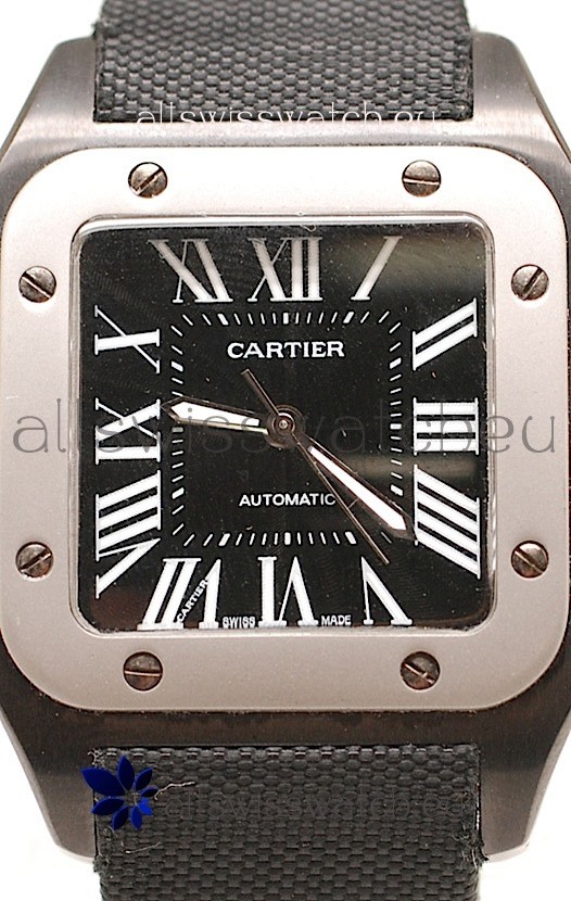 IMG_9086 Cartier Santos 100in Black Dial 3