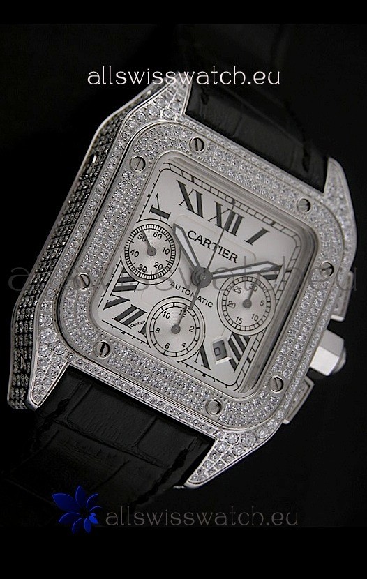 IMG_9086 Cartier Santoswith Diamonds Embedded Casing 3